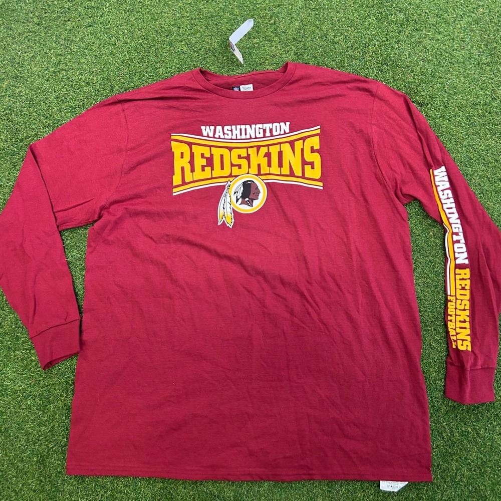 NFL Team Apparel Washington Redskins Long Sleeve Shirt Burgundy Mens 2XL